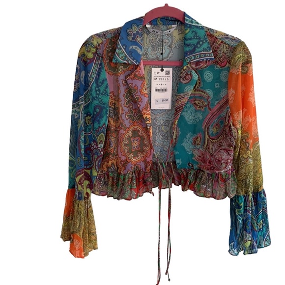 Zara Tops - NWT Zara Bolero Top Paisley Sz M
